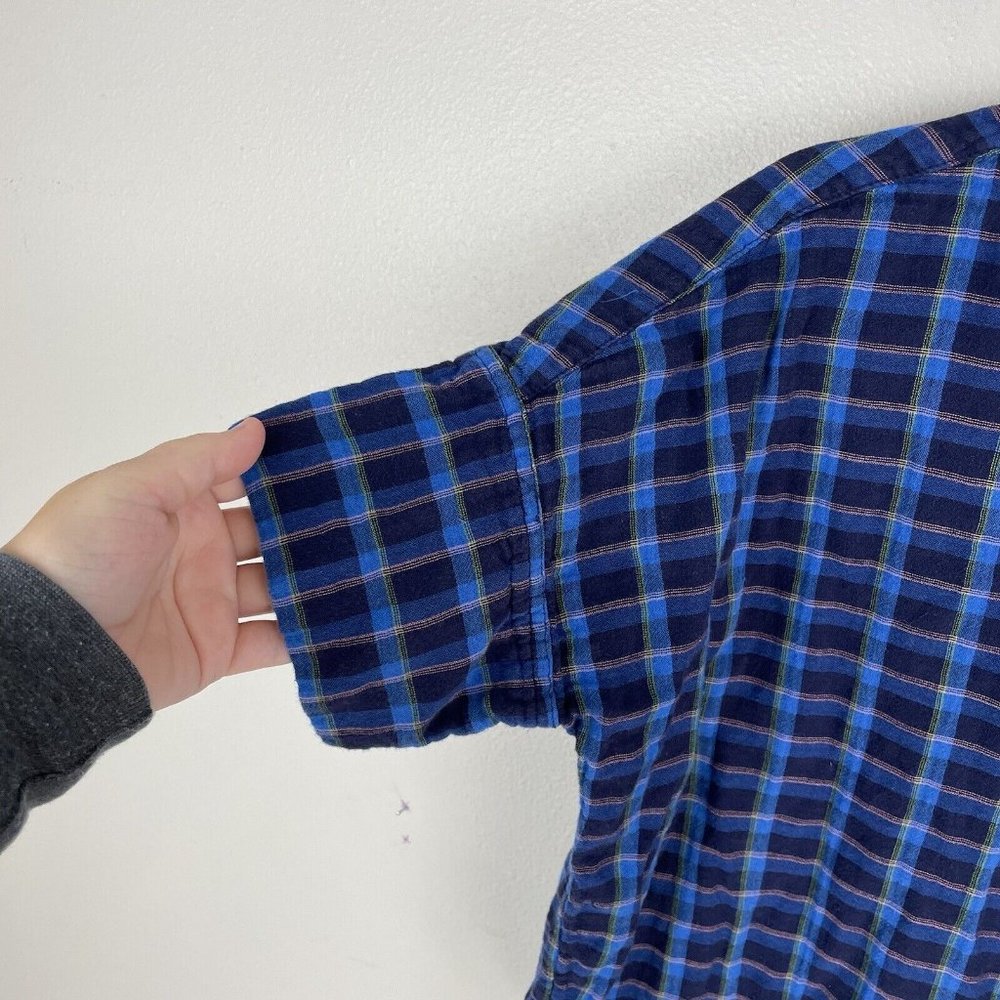 Madewell Double Faced Park Popover Shirt Womens Size S Blue Plaid Boxy Oversized - Picture 4 of 4
